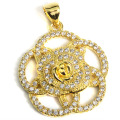 2016 Design Flower Gz Zircon Copper Gold-Plated Pendant Accessoire 20 * 20mm